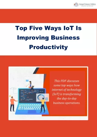 Top Five Ways IoT Is Improving Business Productivity