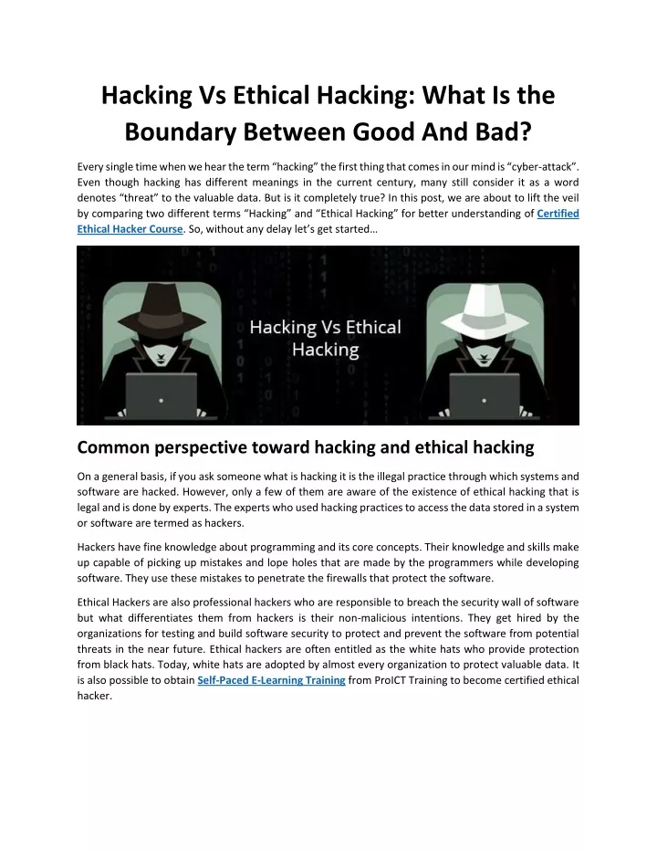hacking vs ethical hacking what is the boundary