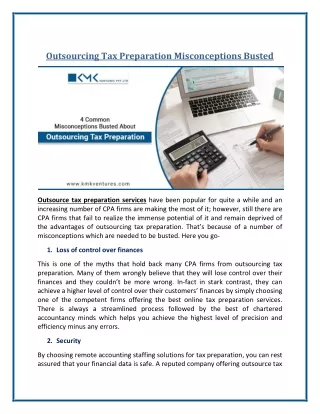 4 Common Misconceptions of Outsourcing Tax Preparation Services