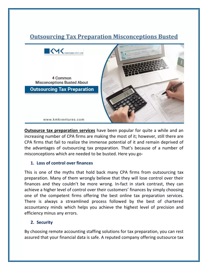 outsourcing tax preparation misconceptions busted