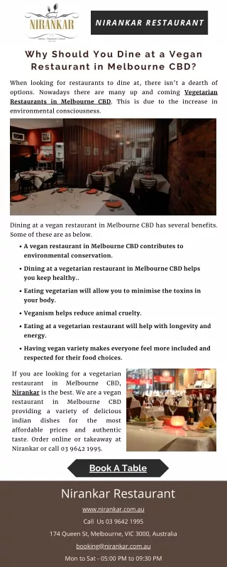 Why Should You Dine at a Vegan Restaurant in Melbourne CBD?