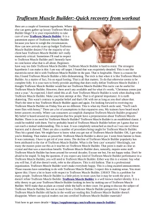 Truflexen Muscle Builder:-Increased sex drive and stamina