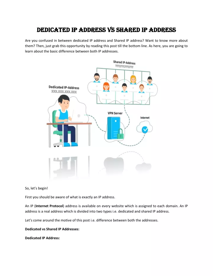 dedicated ip address vs shared ip address