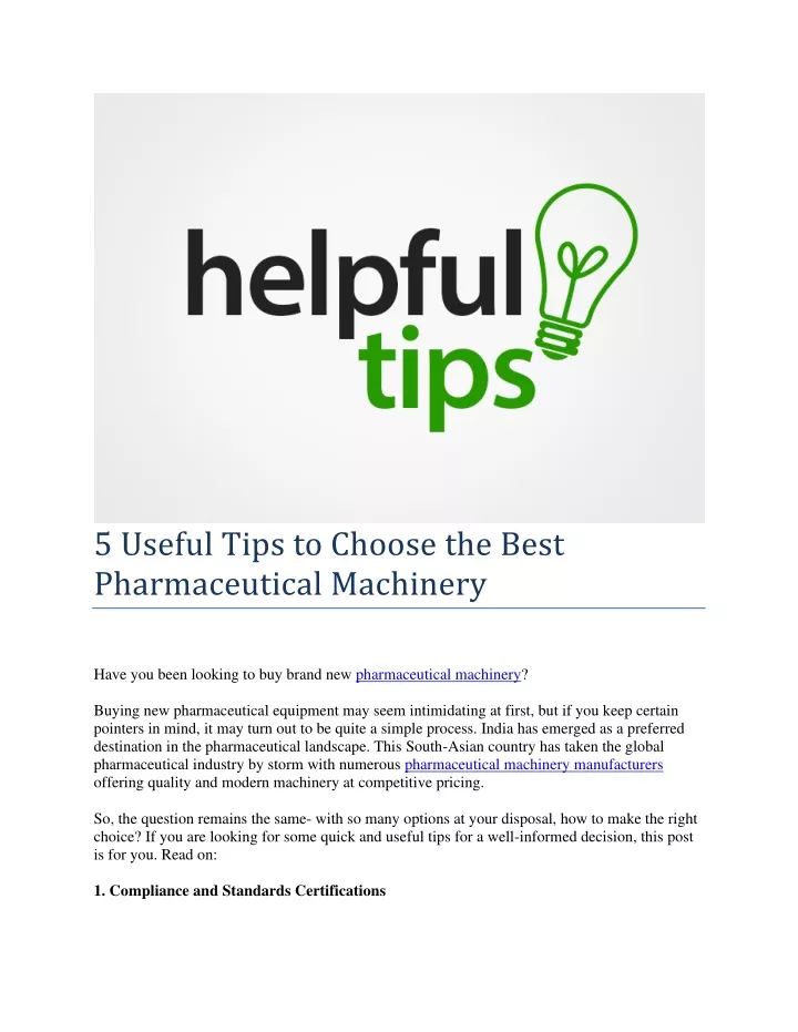 5 useful tips to choose the best pharmaceutical
