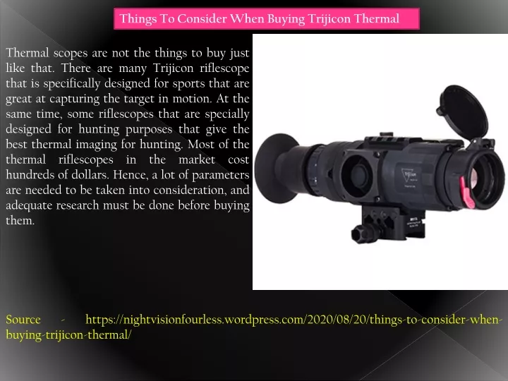 things to consider when buying trijicon thermal