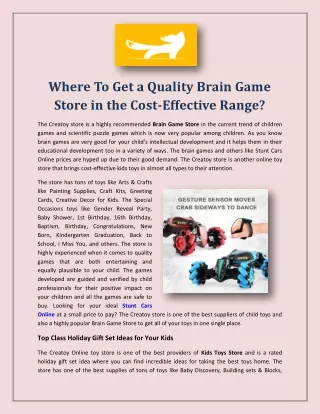 Where To Get a Quality Brain Game Store in the Cost-Effective Range?