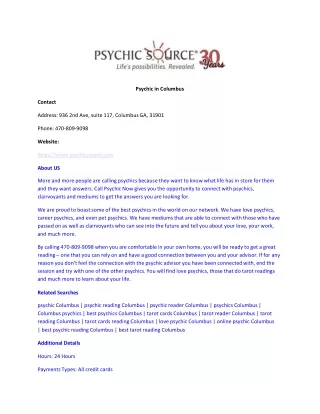 Psychic in Columbus