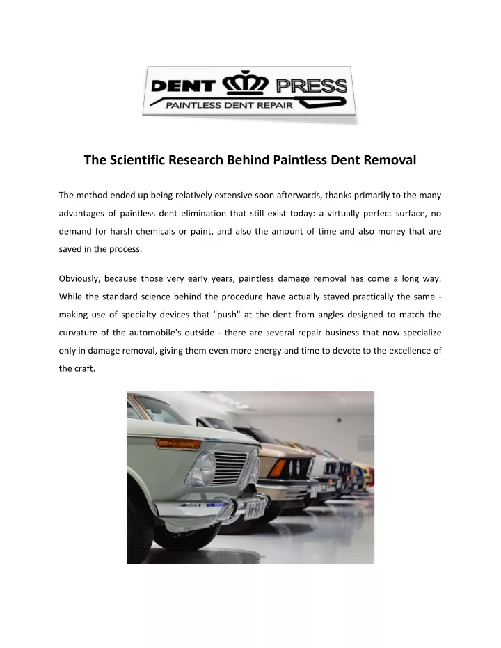 the scientific research behind paintless dent
