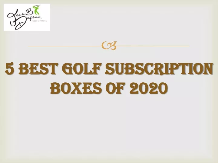 5 best golf subscription boxes of 2020