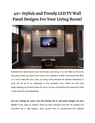 Trendy LED TV Wall Panel Designs
