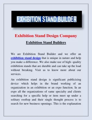 exhibition stand design company