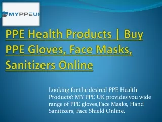 PPE Health Products | Buy PPE Gloves, Face Masks, Sanitizers Online