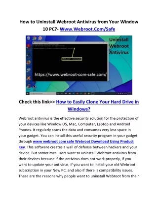 how to uninstall webroot antivirus from your