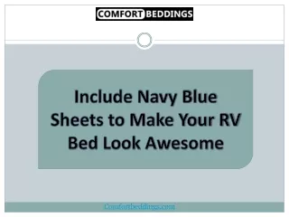 include navy blue sheets to make your rv bed look