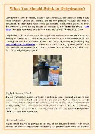 what you should drink in dehydration