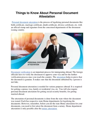 things to know about personal document attestation