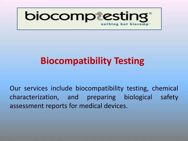 biocompatibility testing