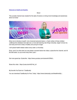 welcome to health and sparkle