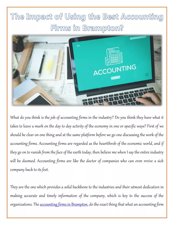 what do you think is the job of accounting firms