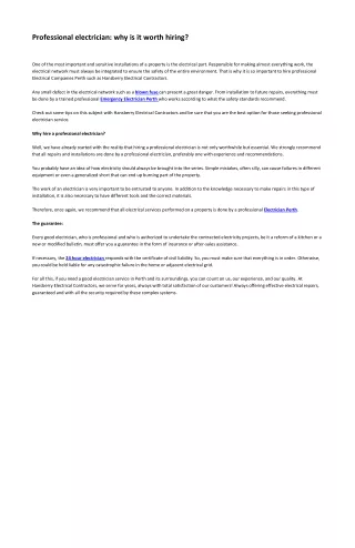 professional electrician why is it worth hiring