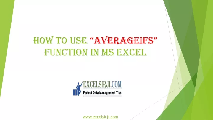 how to use averageifs function in ms excel