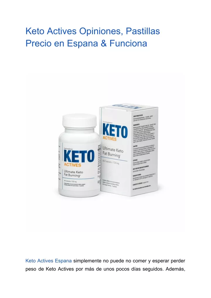keto actives opiniones pastillas precio en espana