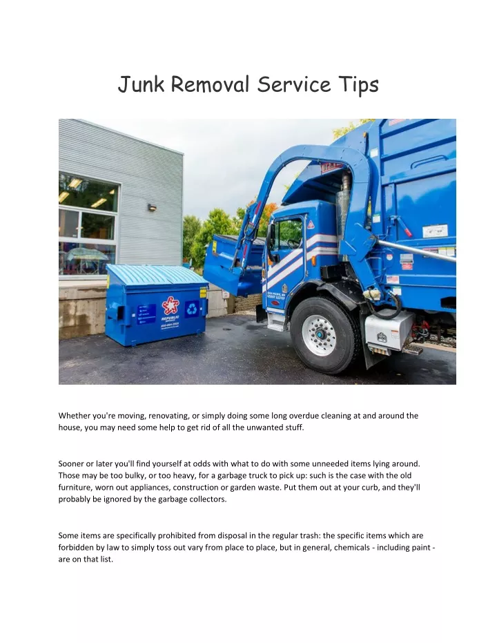 junk removal service tips