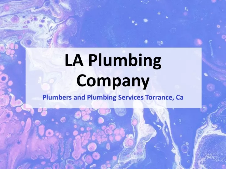 la plumbing company