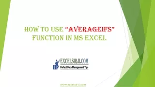 How to use “AVERAGEIFS” function in MS Excel | ExcelSirJi