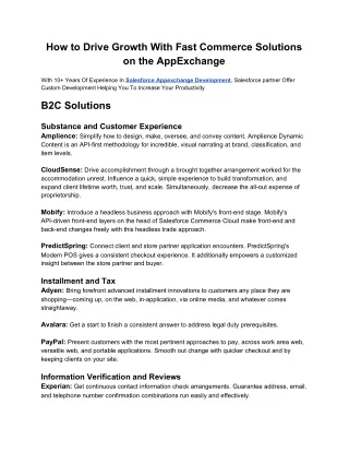 How to Drive Growth With Fast Commerce Solutions on the AppExchange