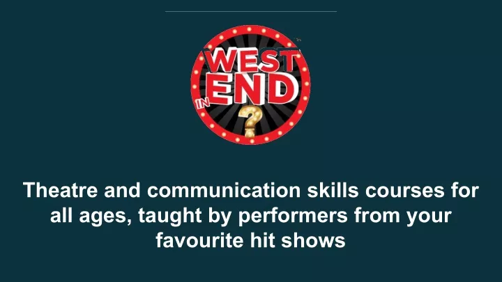 theatre and communication skills courses