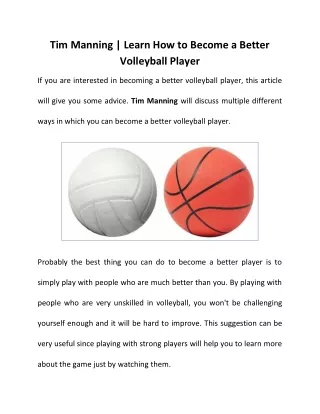 Tim Manning - How to be a smart volleyball player
