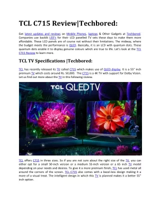 TCL C715 Review|Techbored: