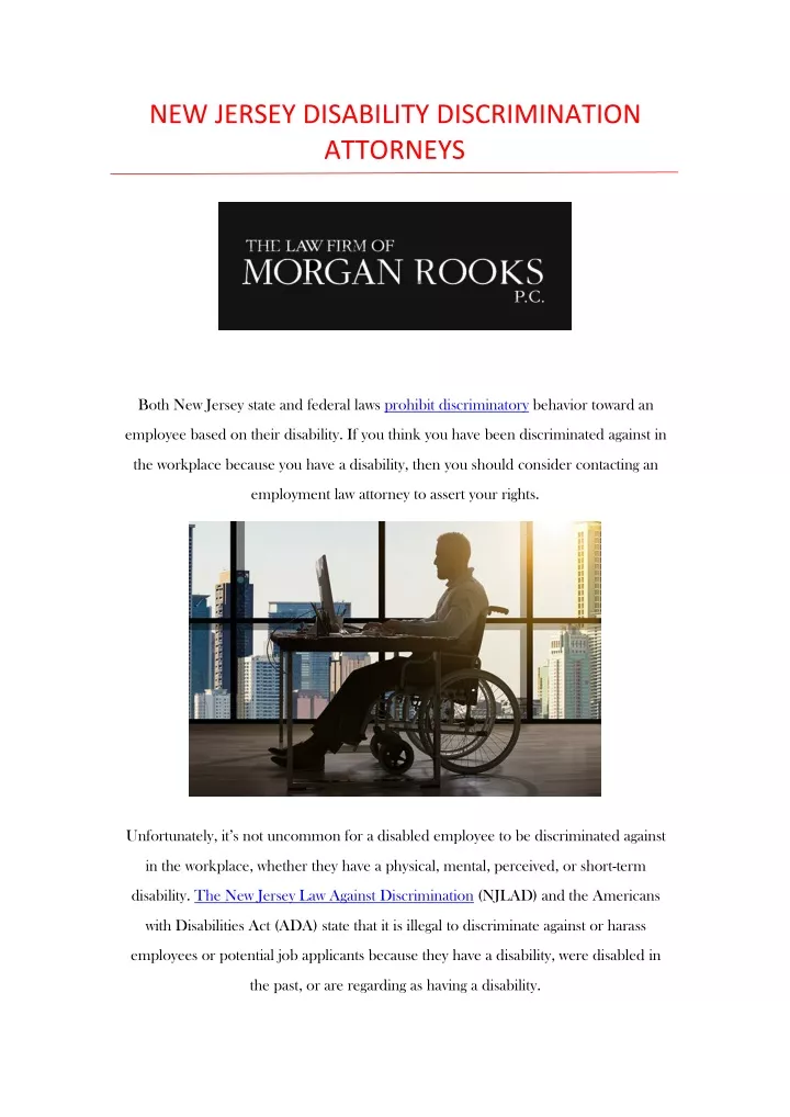 new jersey disability discrimination attorneys