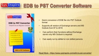 SysInspire EDB to PST Converter