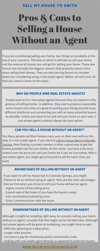 Pros & Cons to Selling a House Without an Agent