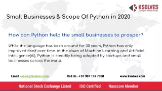 Scope of Python in 2020 for Small Businesses