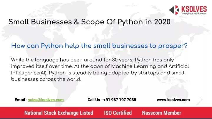 small businesses scope of python in 2020