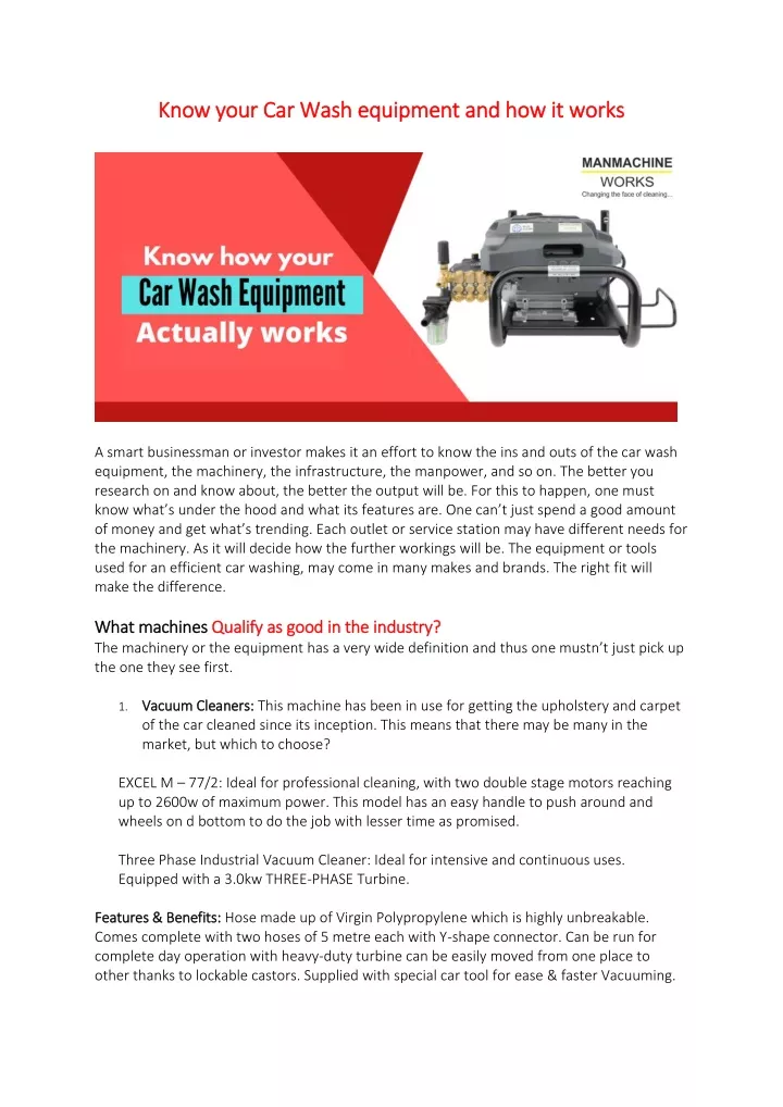 know your car w know your car wash equipment