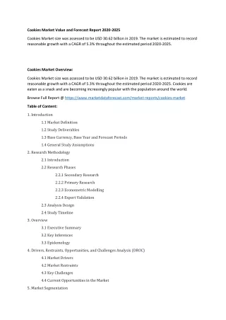 cookies market value and forecast report 2020 2025