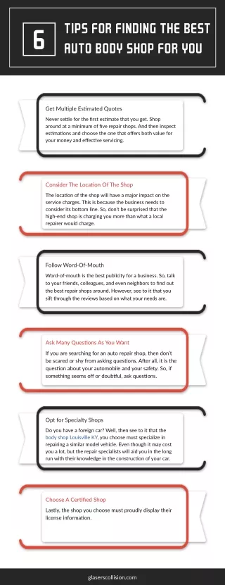 tips for finding the best auto body shop for you