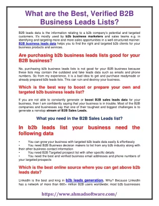 what are the best verified b2b business leads