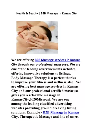 Best Erotic Massage in Kansas | BodyRubs | CA