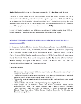 global industrial control and factory automation