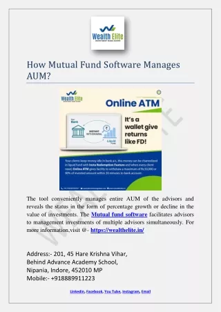 how mutual fund software manages aum