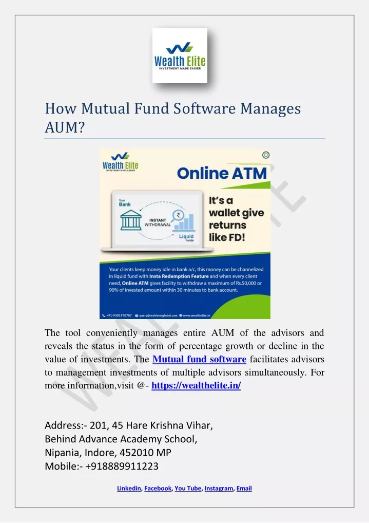 how mutual fund software manages aum