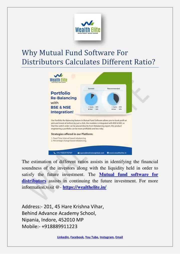 why mutual fund software for distributors