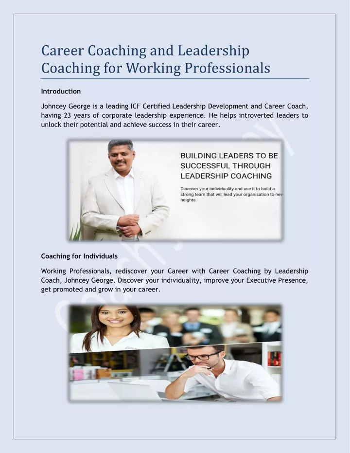 career coaching and leadership coaching