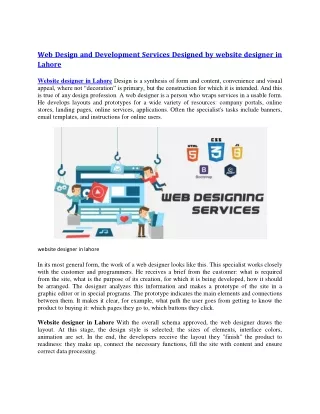 web design and development services designed
