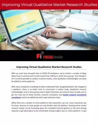 improving virtual qualitative market research